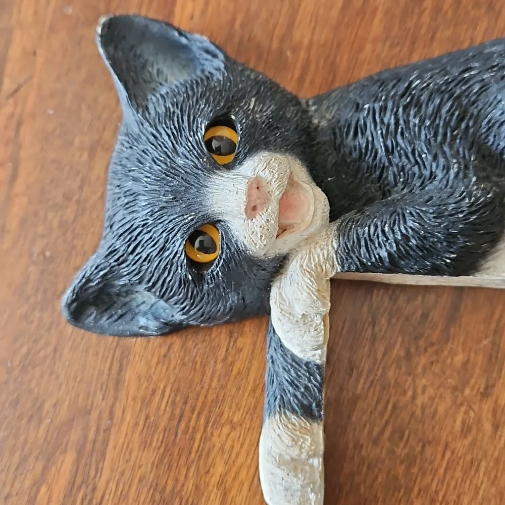 Vintage 90's Door Topper Or Shelf Sitter Tuxedo Cats By CBC & Young Concepts - Picture 12 of 16